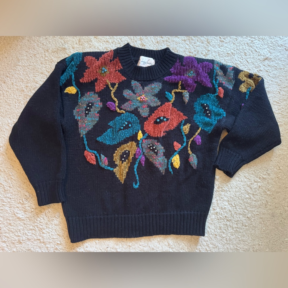 Vtg chunky knit multicolor sweater